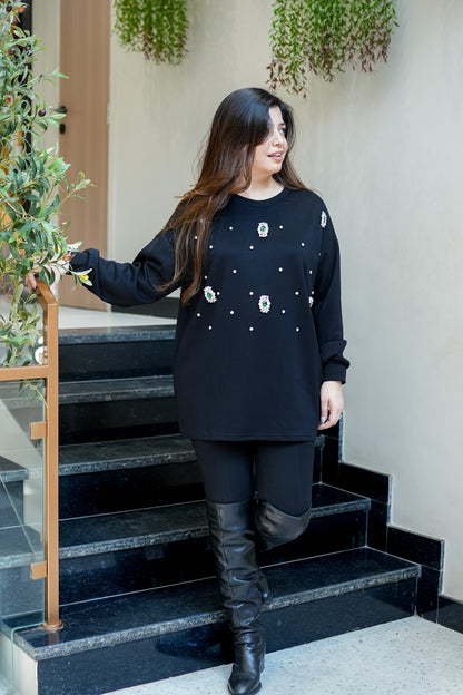 Crystal Embellished Sweatshirt