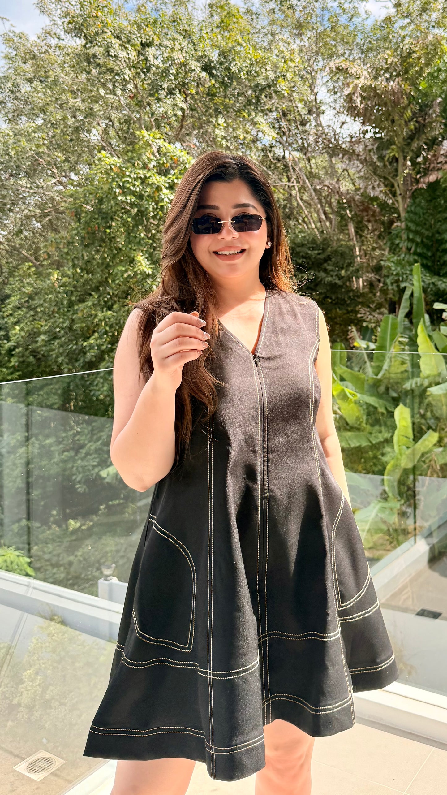 Bennah Black Short Dress