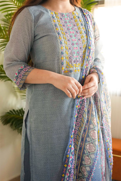 Seerja Printed Chanderi Suit Set