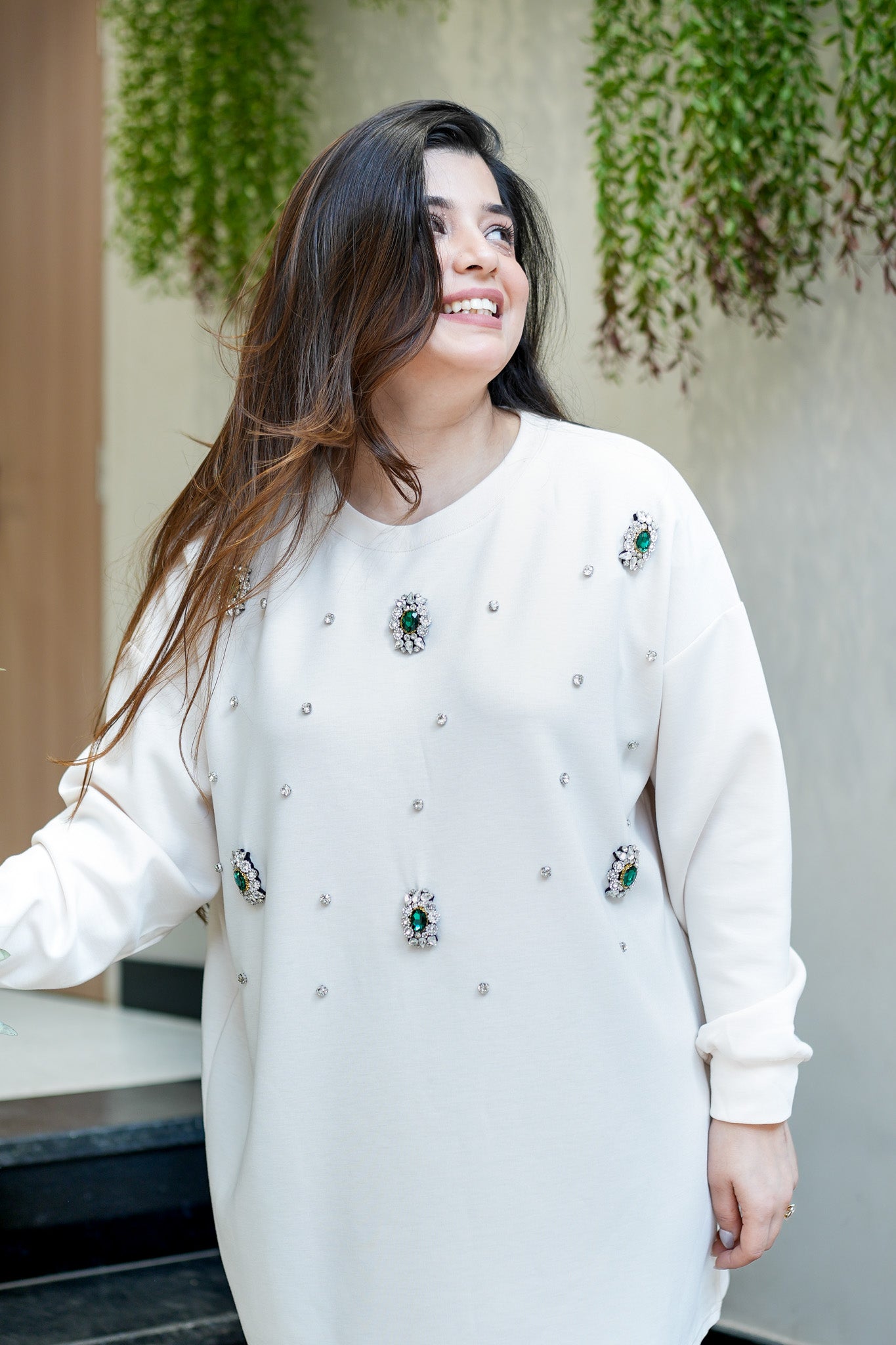 Crystal Embellished Sweatshirt