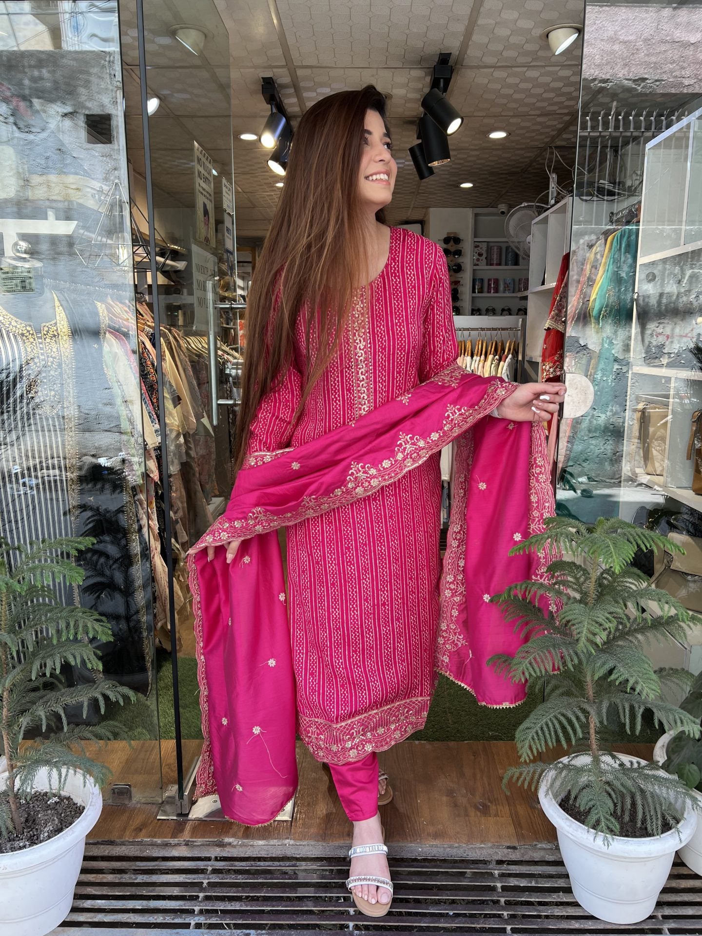 Anamika Pink Embriodered Suit Set