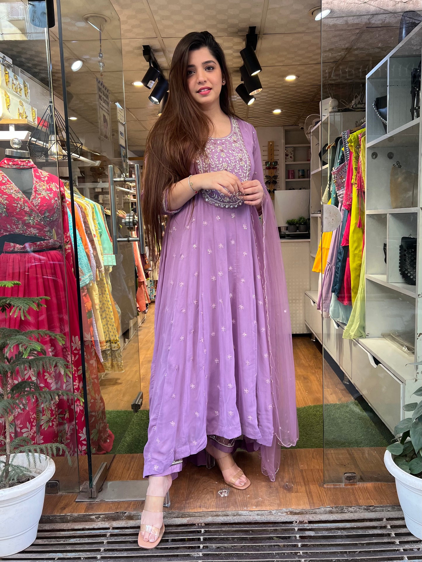 Samar Purple Upside Down Anarakali Suit