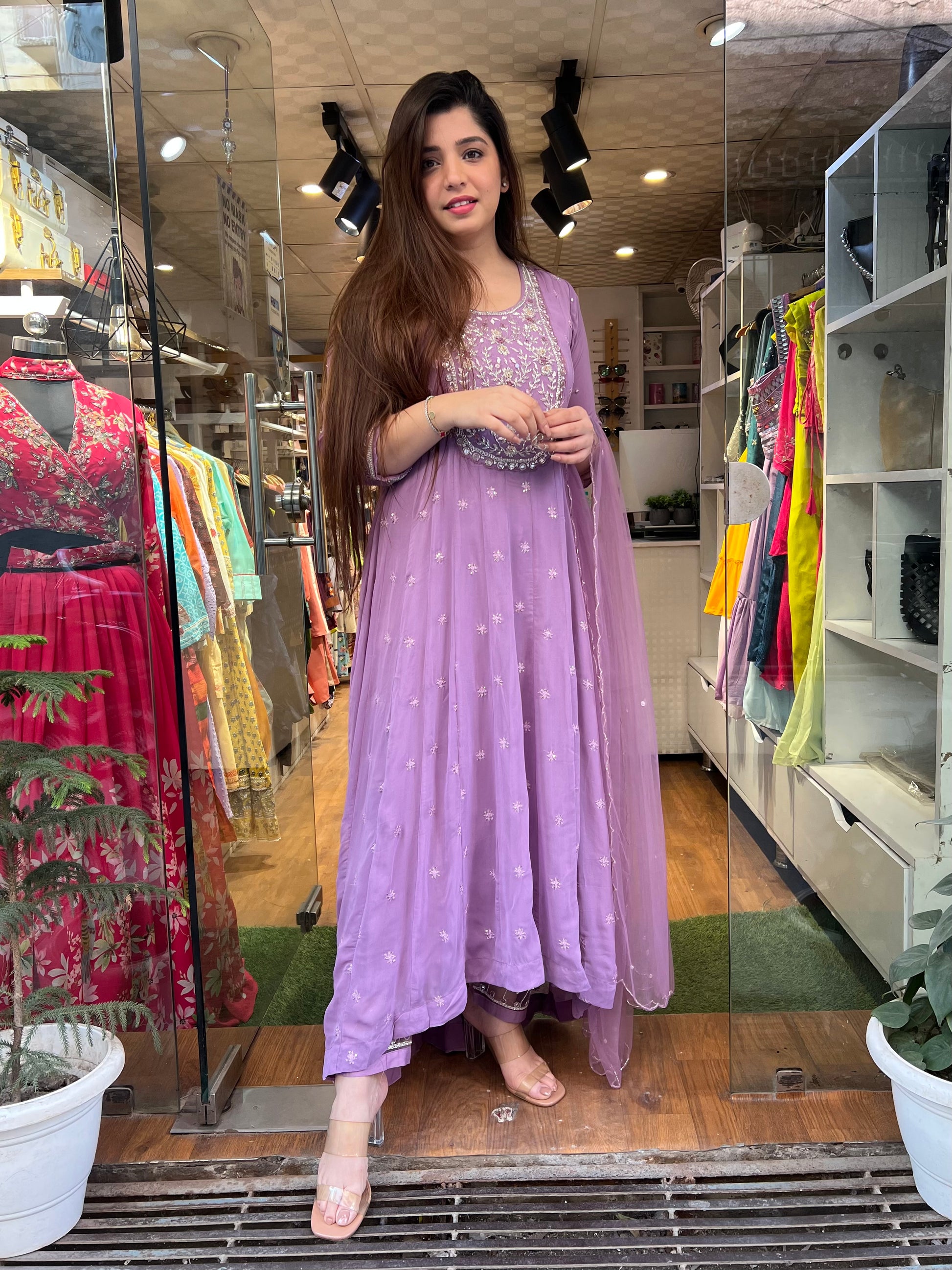 Samar Purple Upside Down Anarakali Suit