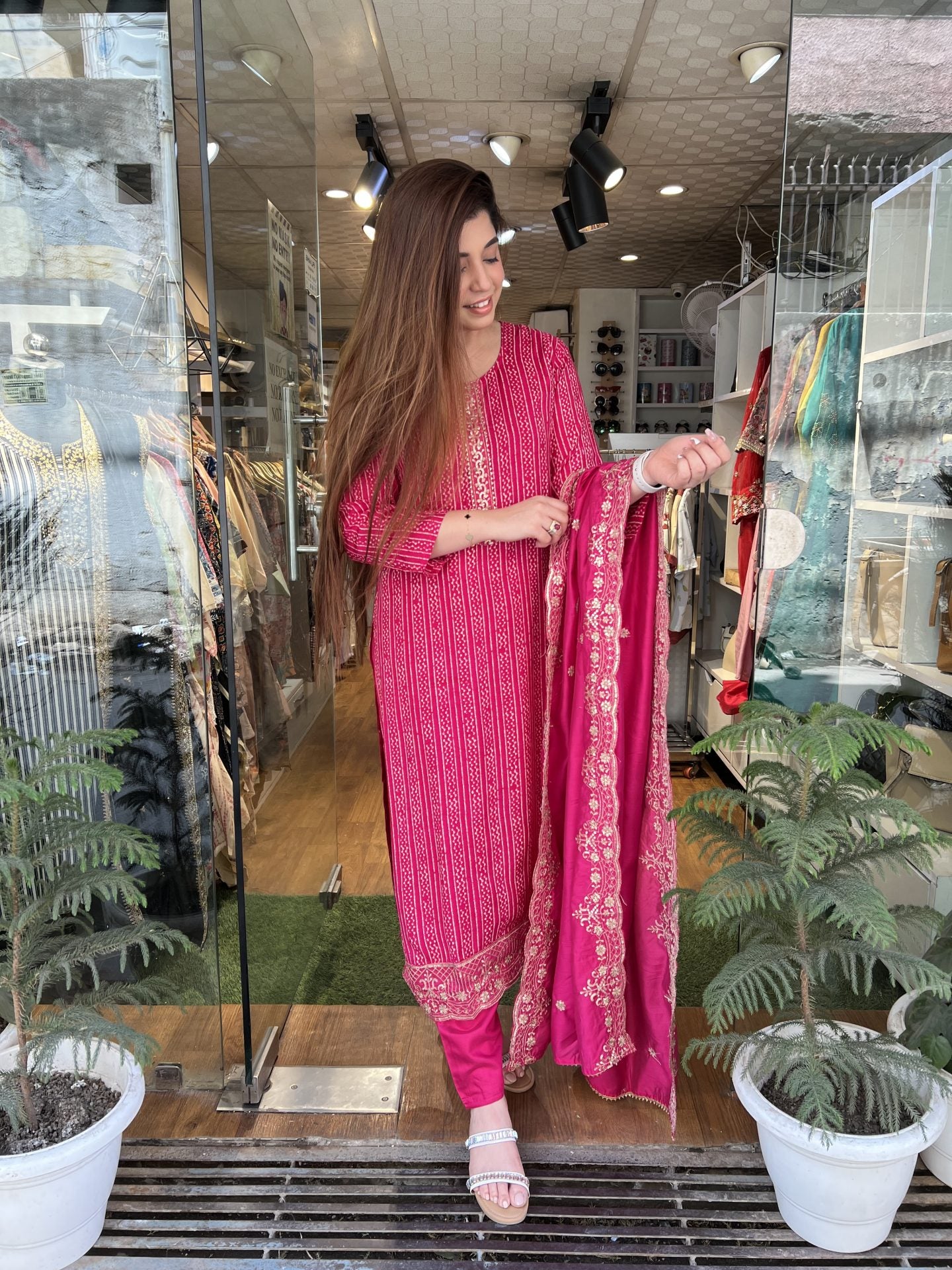 Anamika Pink Embriodered Suit Set