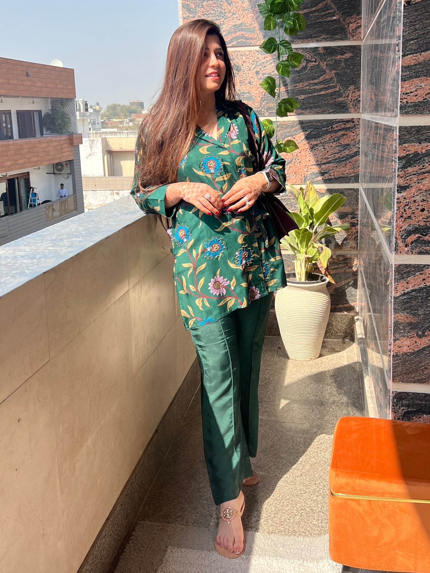 Glits Green Printed Cordset