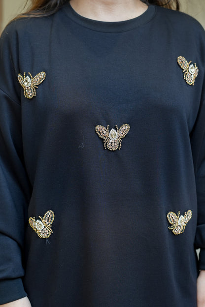 Bee Embellished Sweatshirt