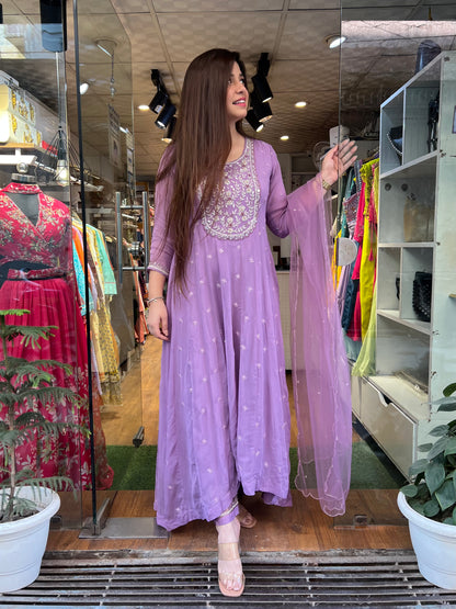 Samar Purple Upside Down Anarakali Suit