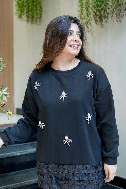 Fiza Crystal Embellished Sweatshirt