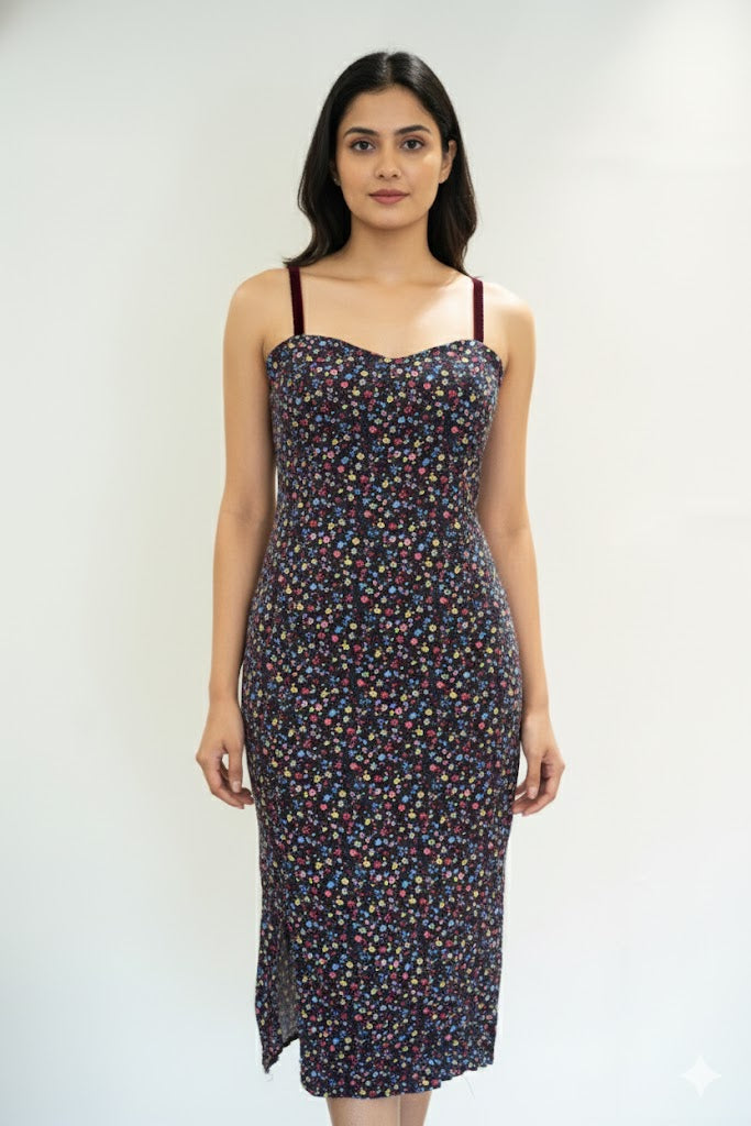 Floral Print Striped Dress