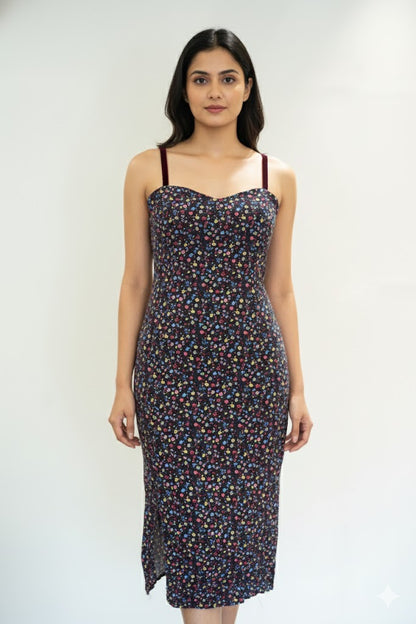 Floral Print Striped Dress