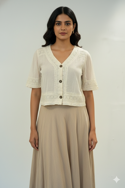 Thread Work Buttoned Top