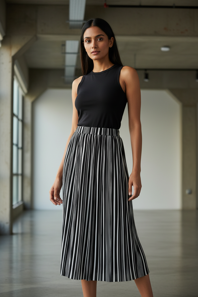 Long Striped Skirt