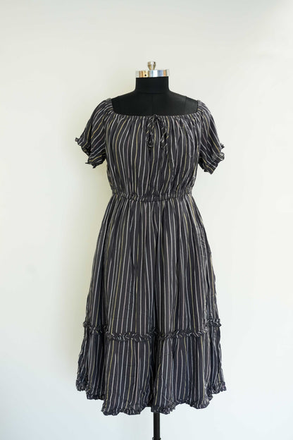Striped Off Shoulder Dress