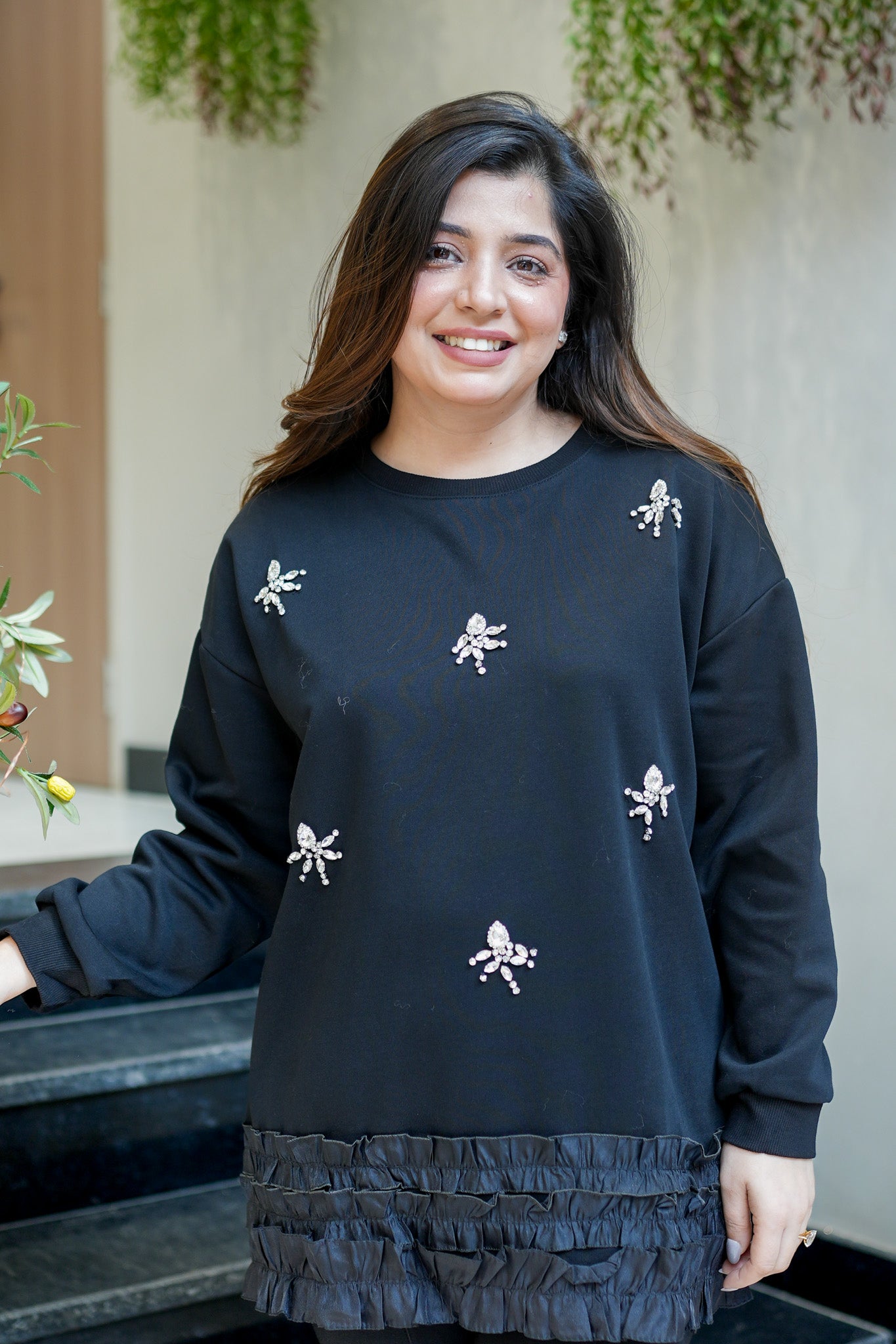 Fiza Crystal Embellished Sweatshirt