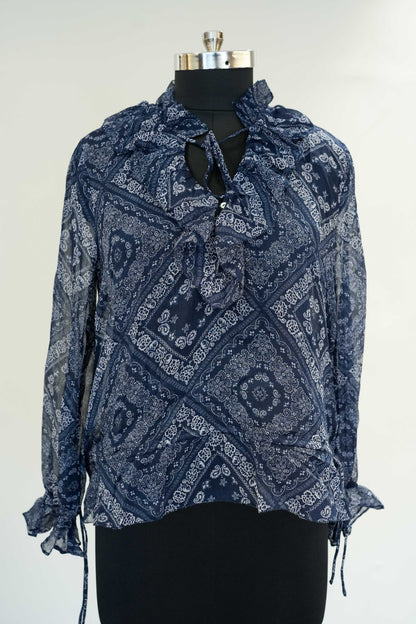 Printed Frill Top