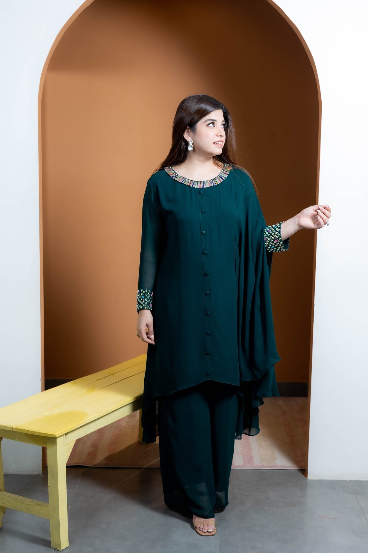 Shaina Green Flared Cordset