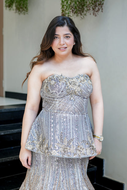 Terra Peplum Fish Cut Lehenga