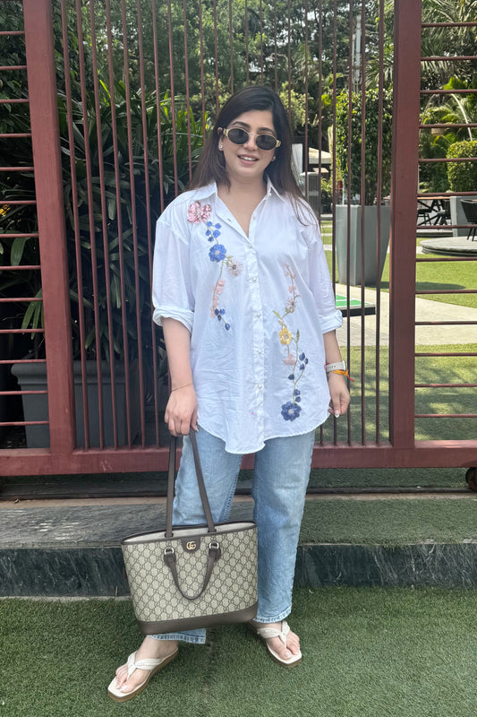 Gibi White Embriodered Shirt