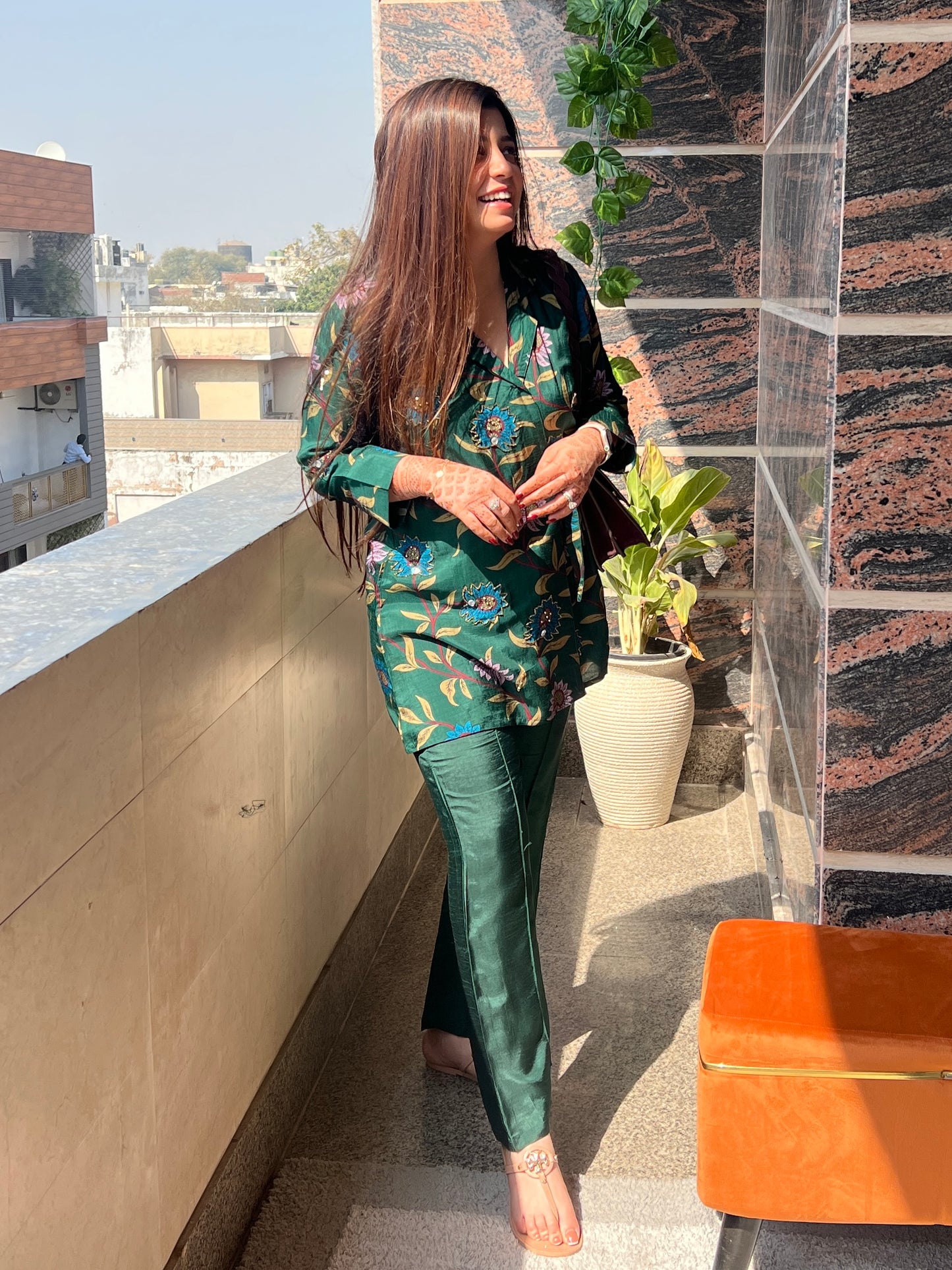 Glits Green Printed Cordset