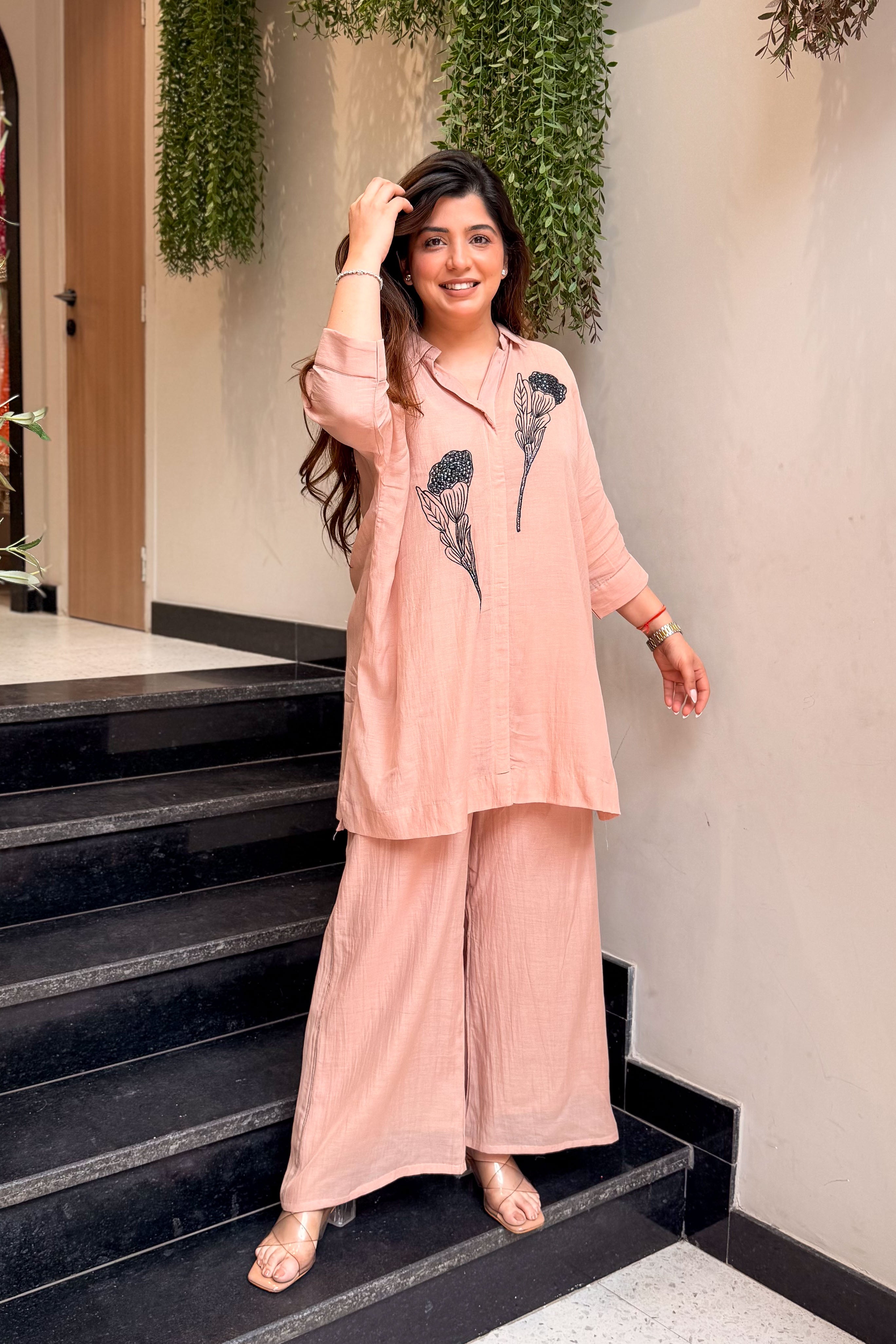 Naira Blush Cotton Cord Set