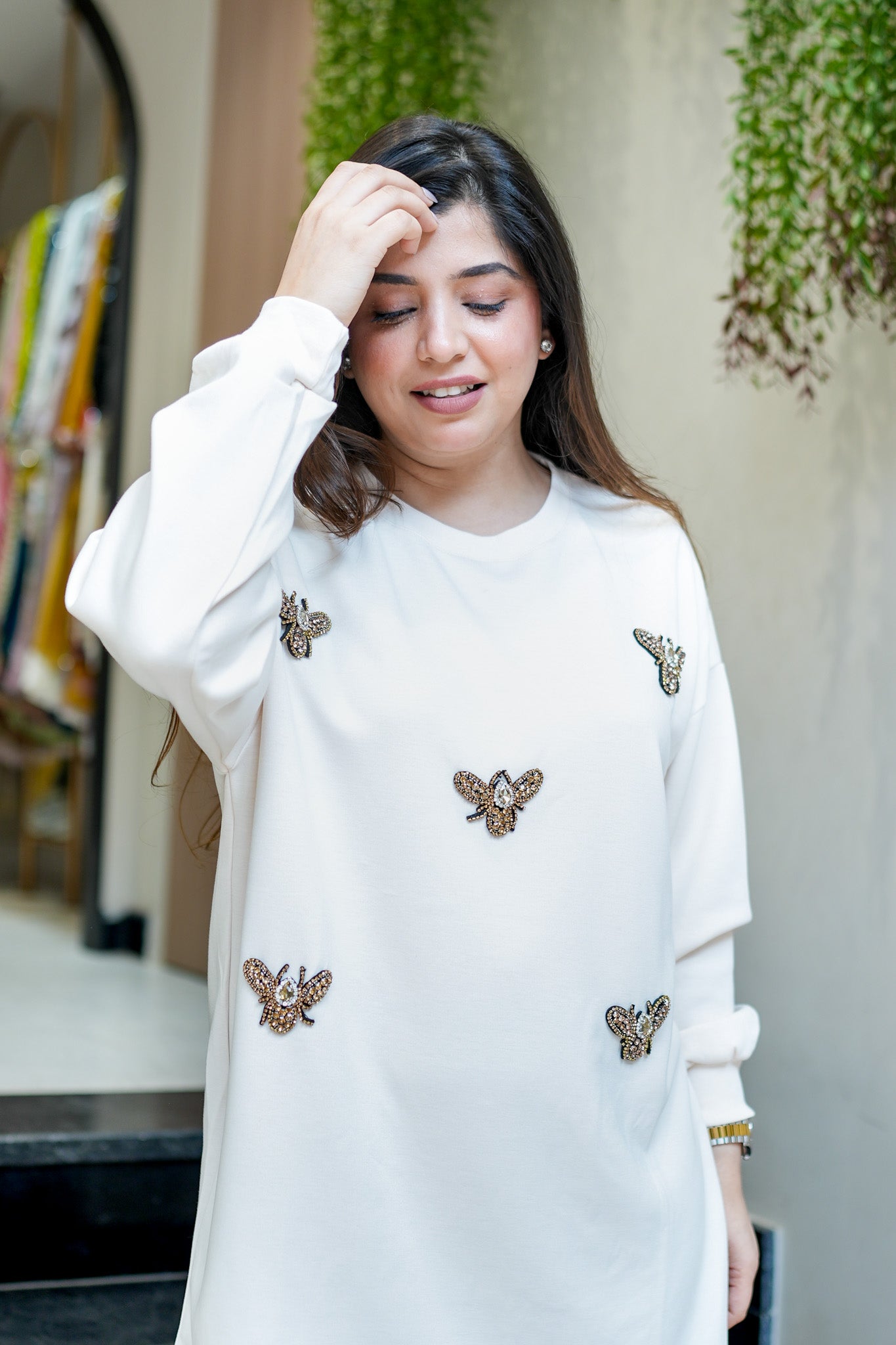 Bee Embellished Sweatshirt