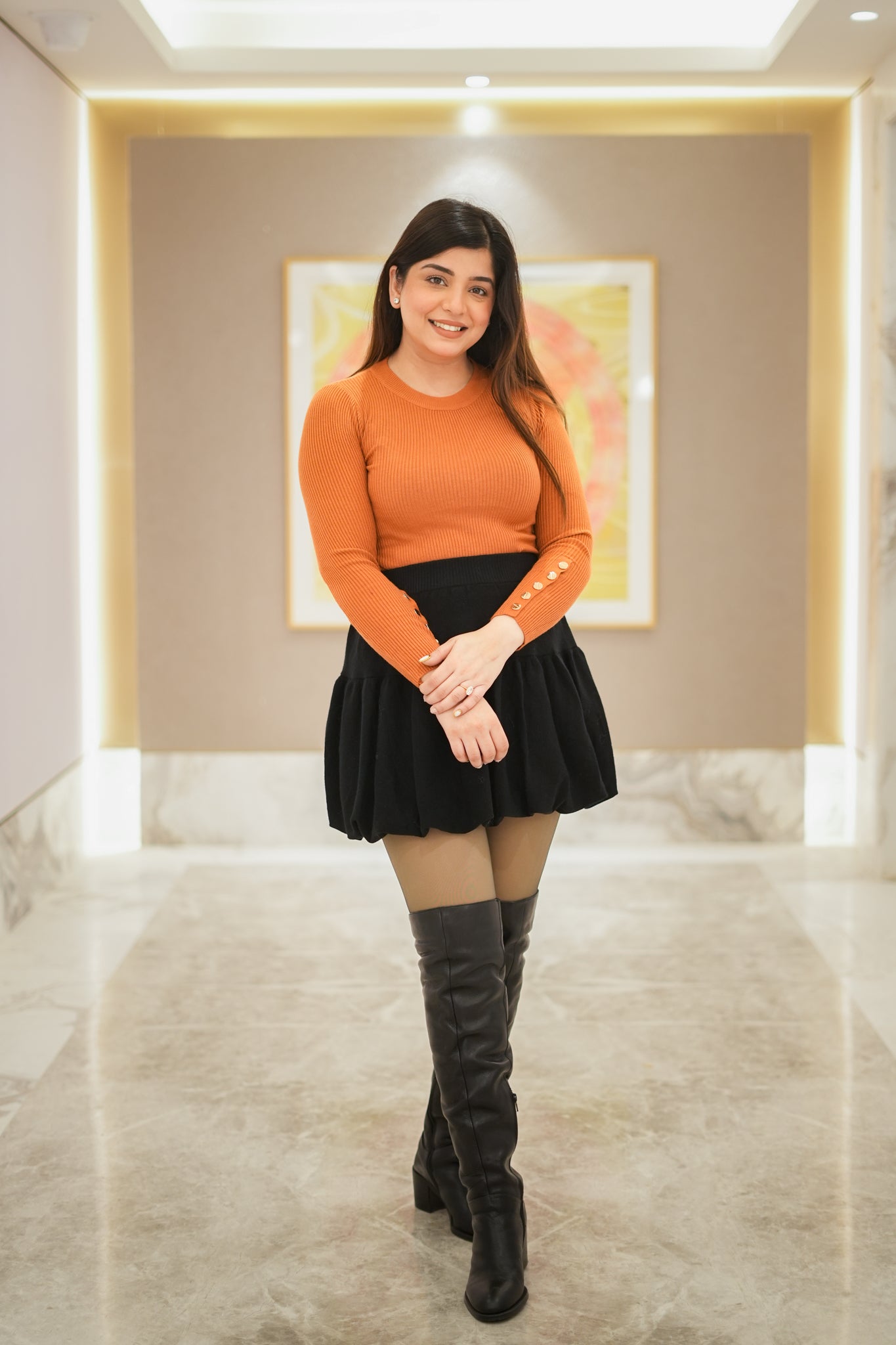 Yazu Button Embellished Knitted Top