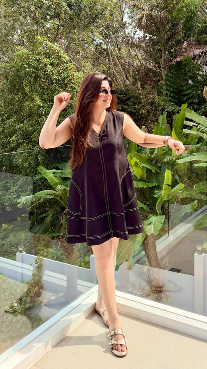 Bennah Black Short Dress