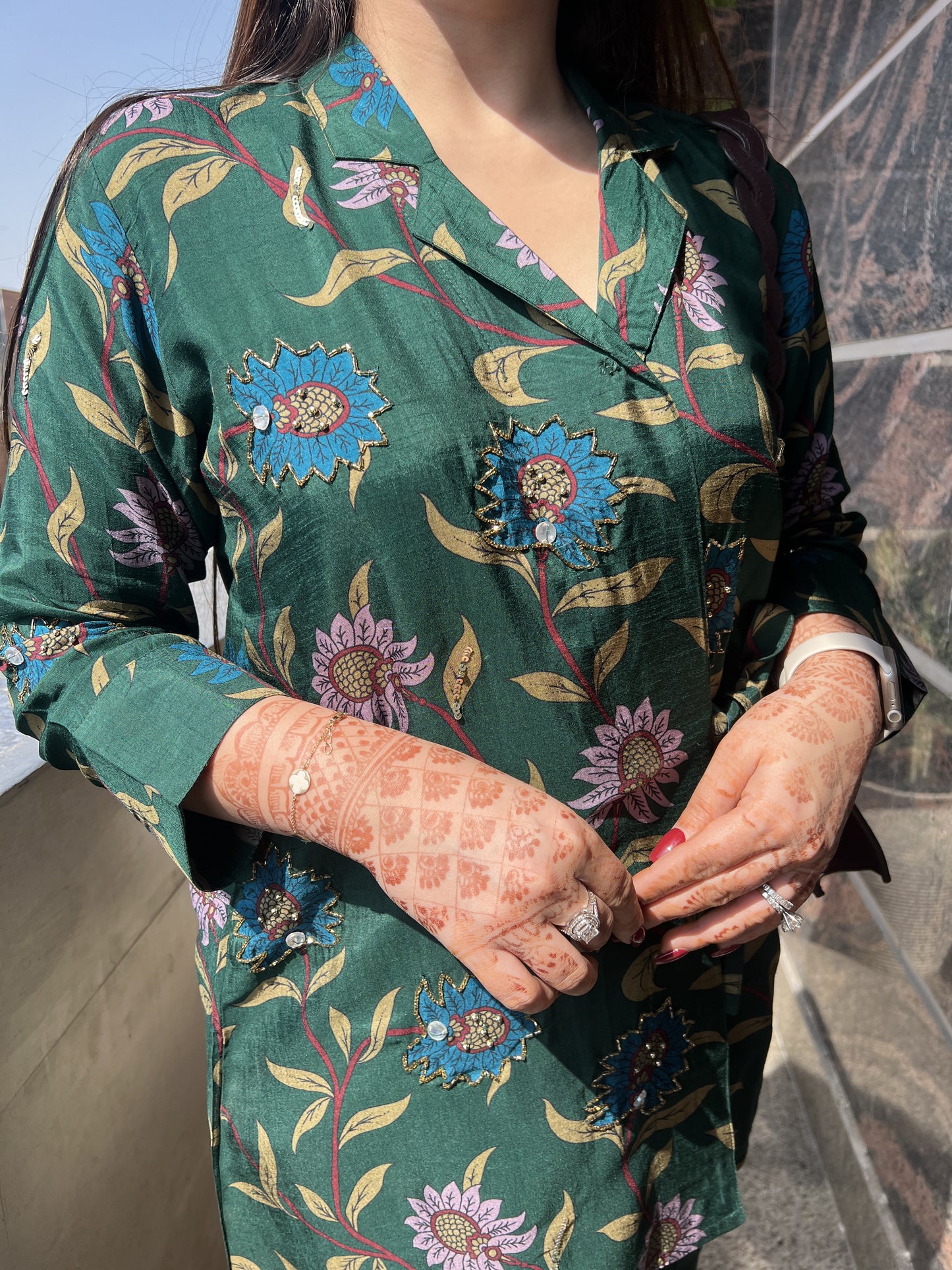 Glits Green Printed Cordset