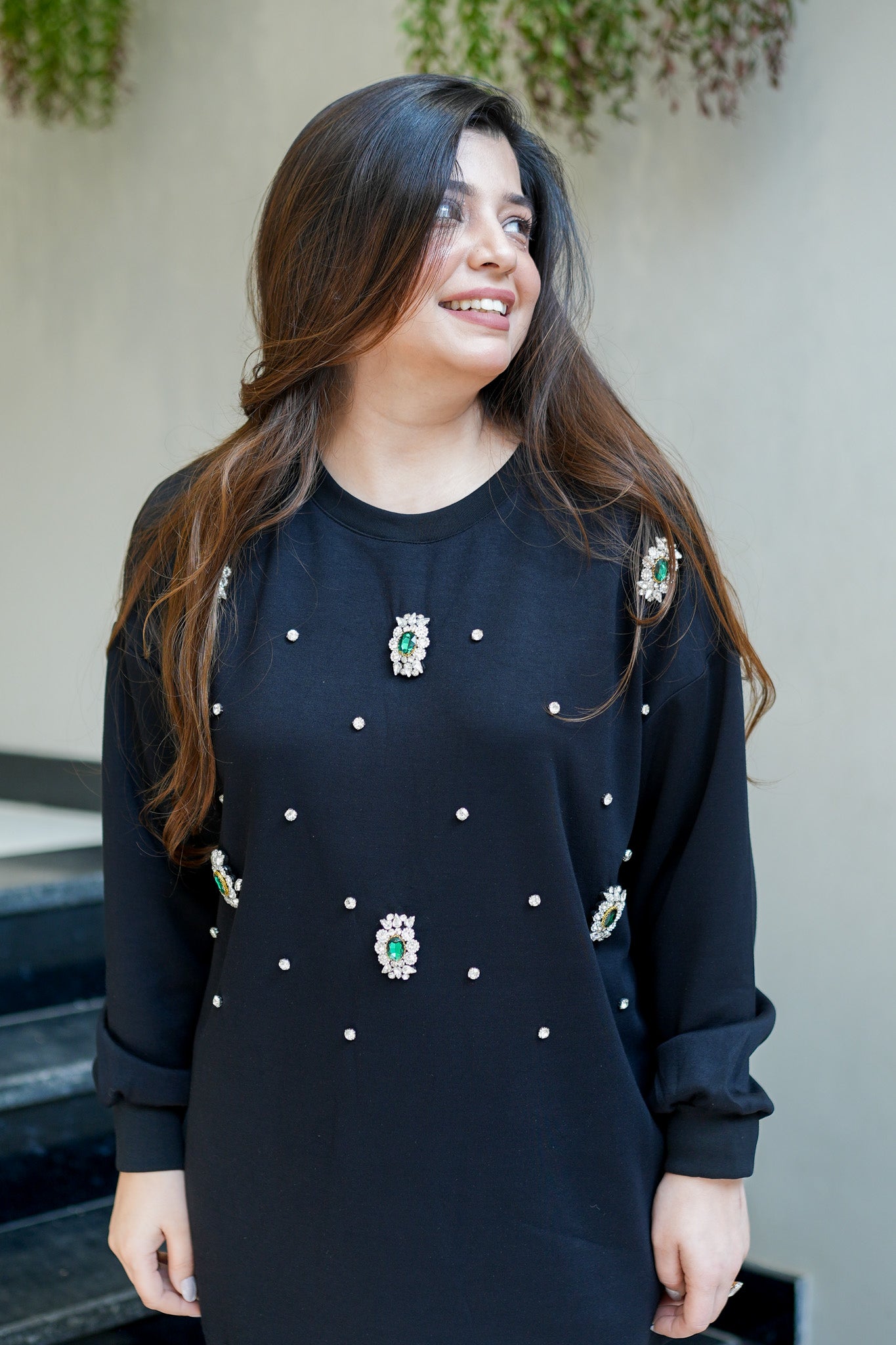 Crystal Embellished Sweatshirt