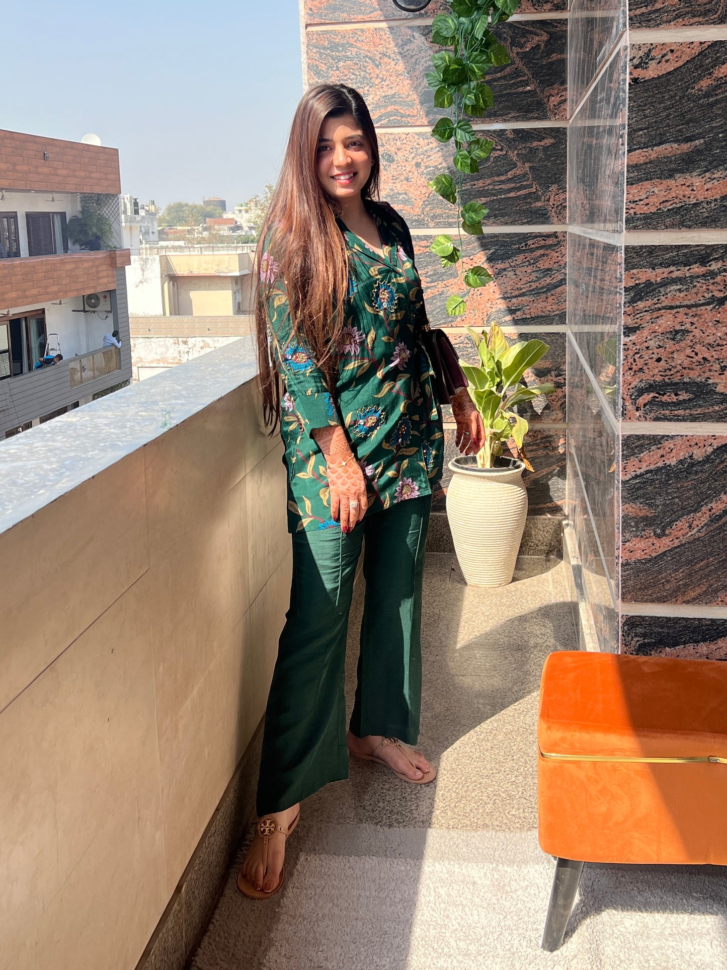 Glits Green Printed Cordset