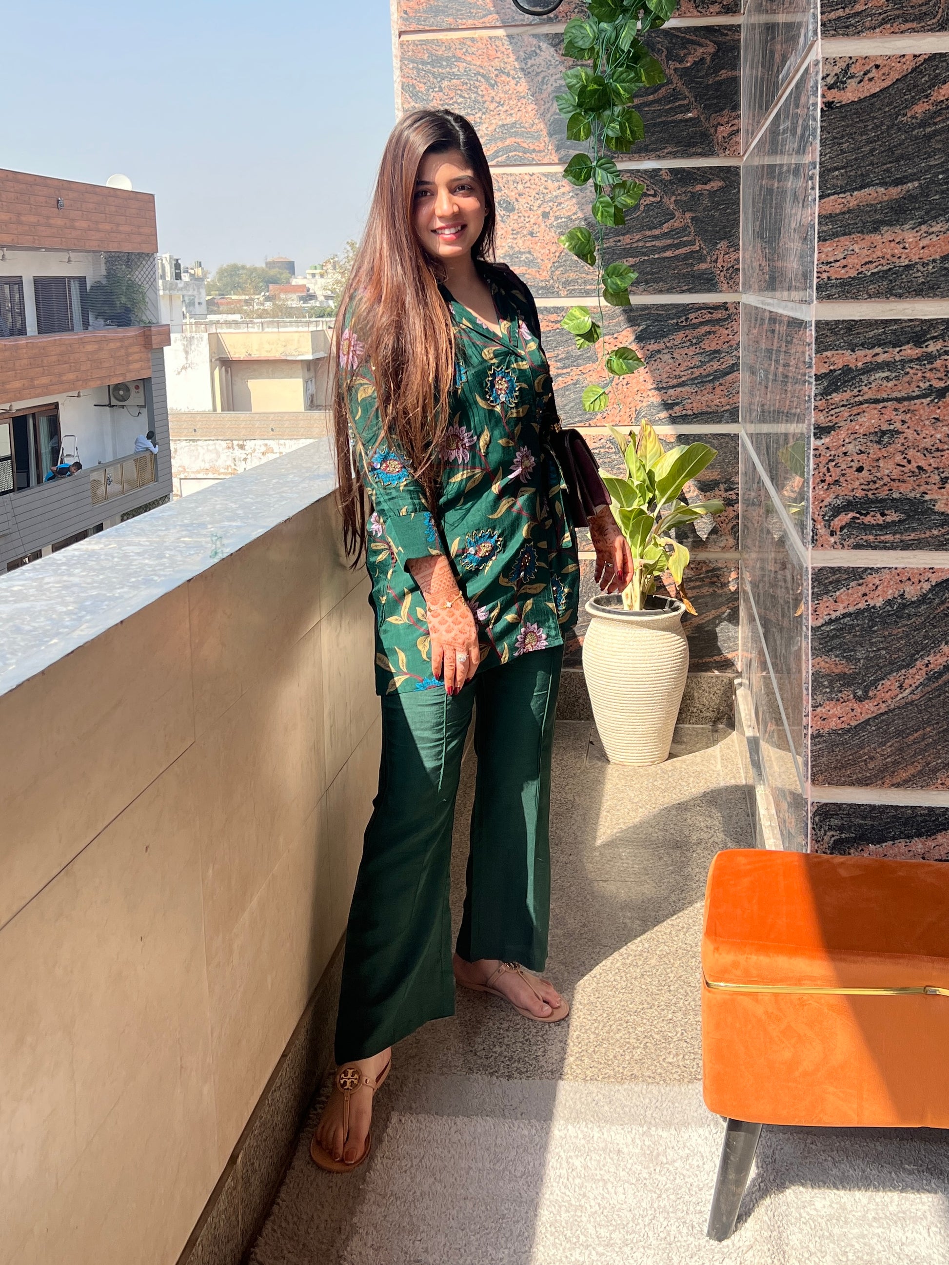 Glits Green Printed Cordset