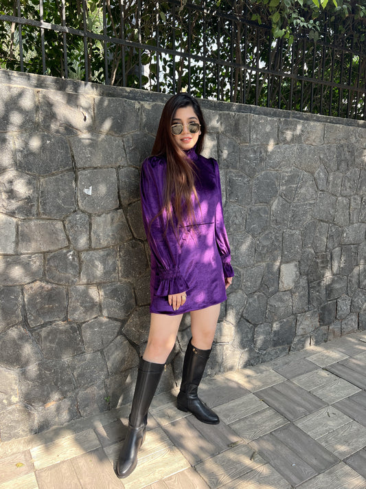 Kins Purple Velvet Dress