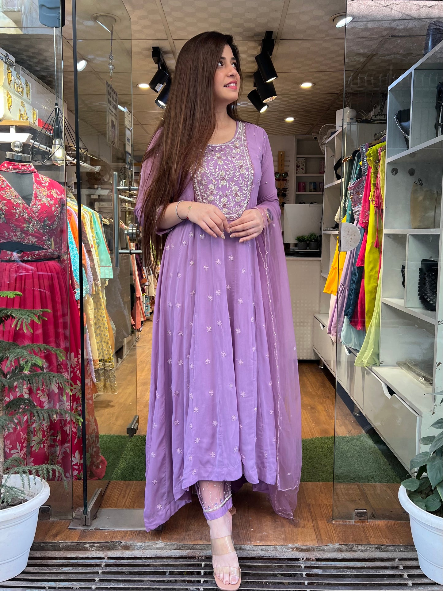 Samar Purple Upside Down Anarakali Suit