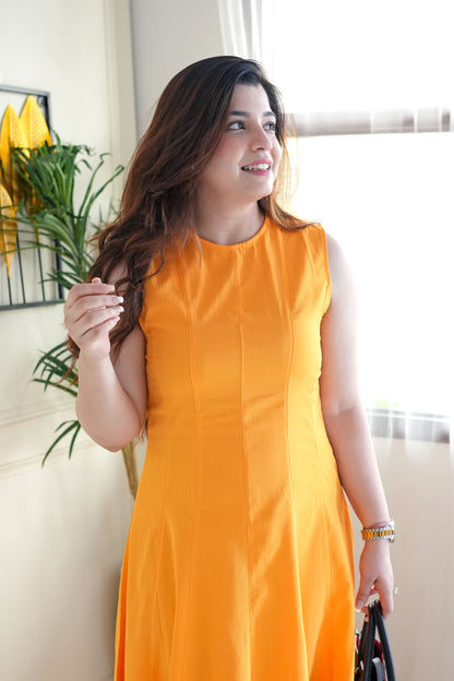 Crysta Orange Long Maxi Dress