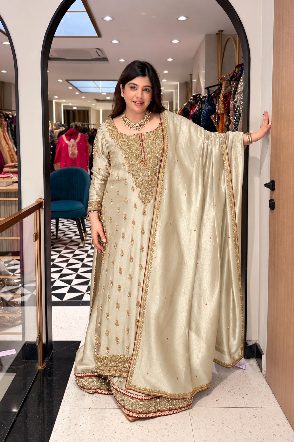Devki Hand Embroidered Suit Set