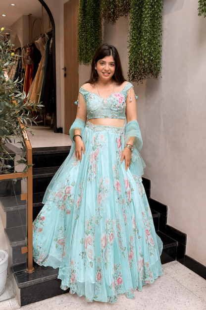 Advisha Floral Hand Embroidered Lehenga