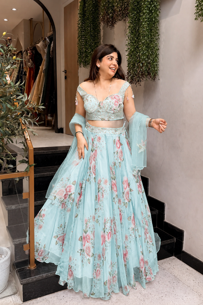 Advisha Floral Hand Embroidered Lehenga