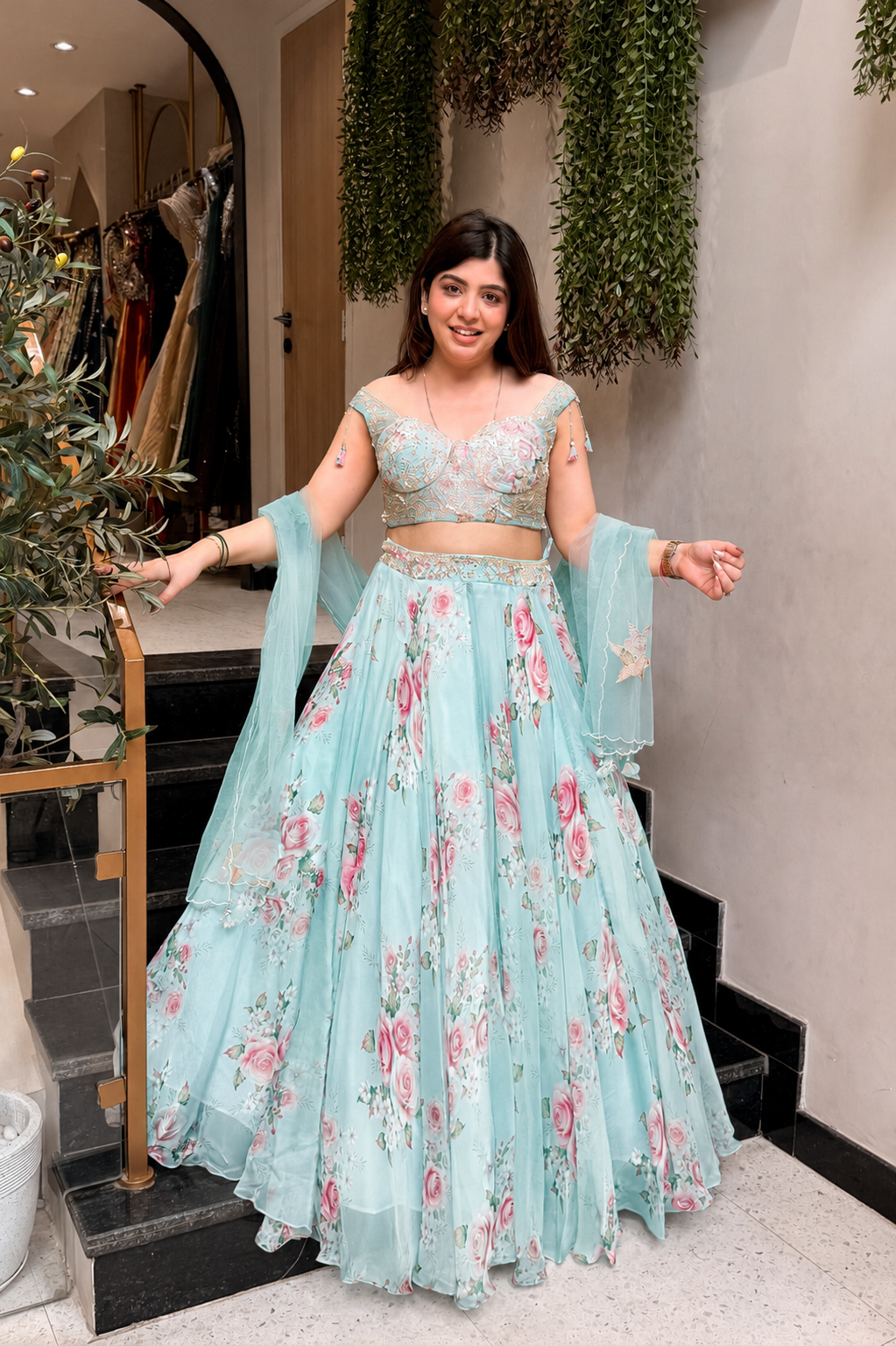 Advisha Floral Hand Embroidered Lehenga