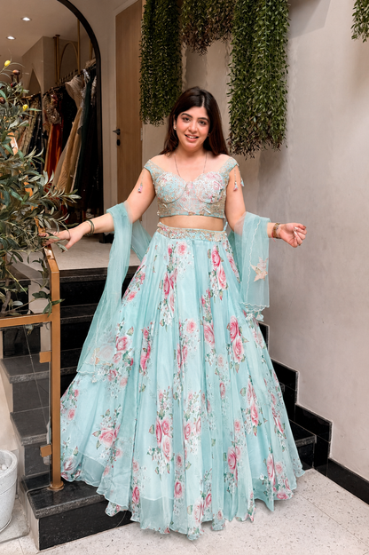Advisha Floral Hand Embroidered Lehenga