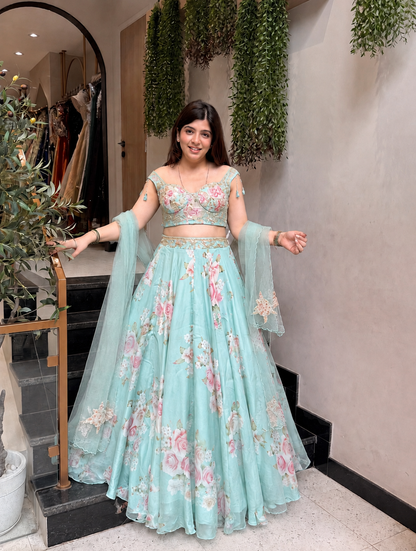 Advisha Floral Hand Embroidered Lehenga