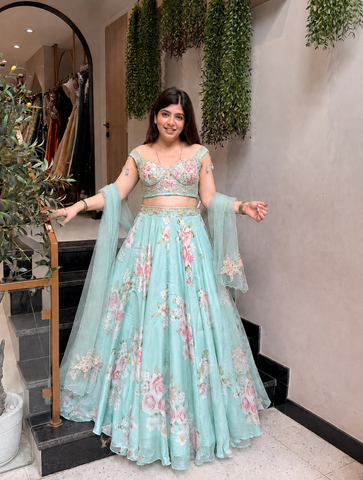 Advisha Floral Hand Embroidered Lehenga