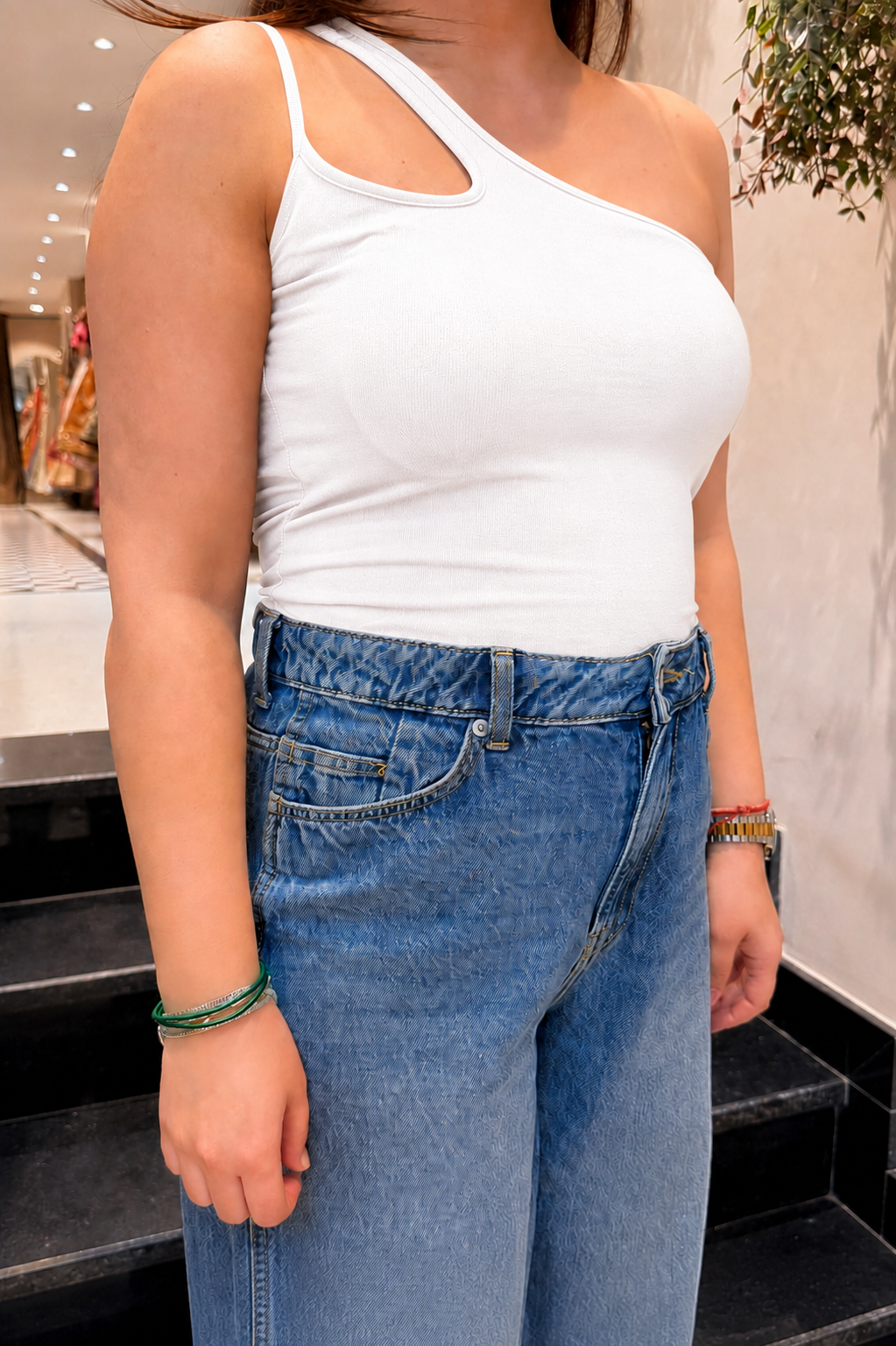 Althea One-Shoulder Inbuilt Bra Top