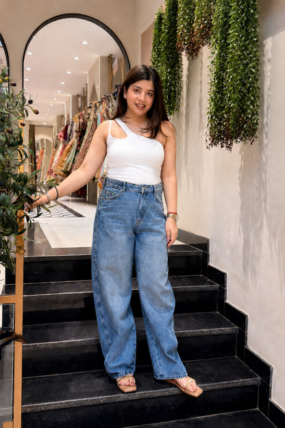 Althea One-Shoulder Inbuilt Bra Top