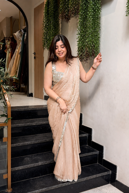 Saraya Mirror Work Drape Saree