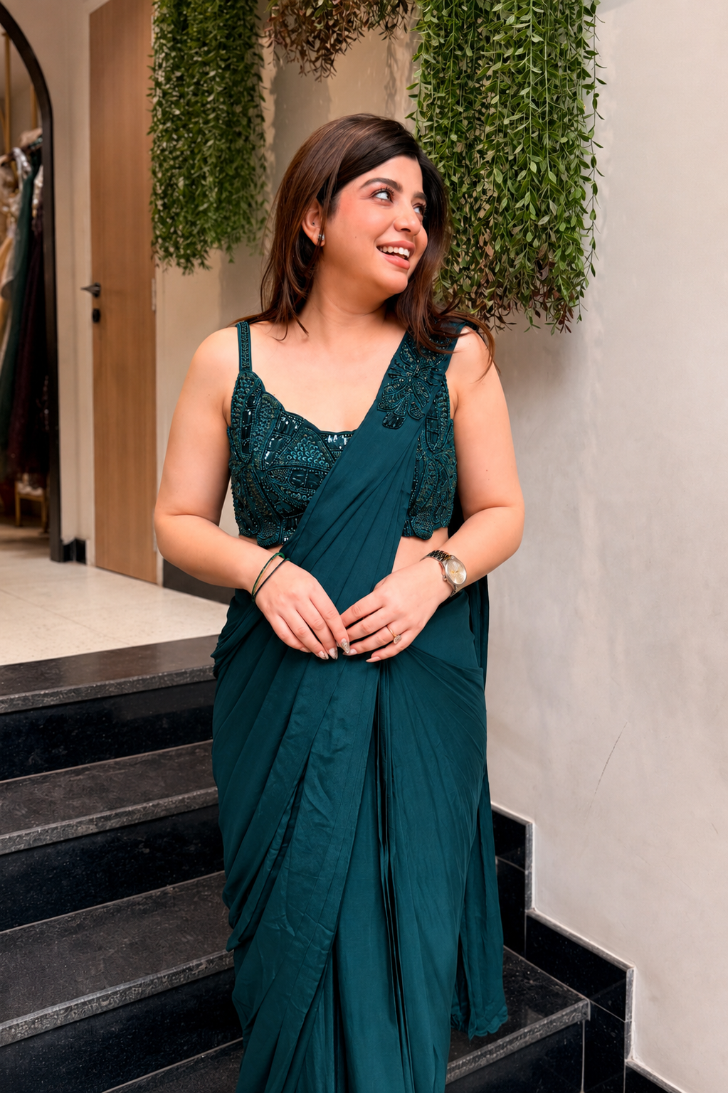 Ruvaya Hand Embroidered Drape Saree