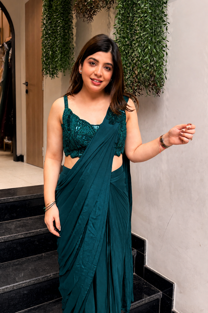 Ruvaya Hand Embroidered Drape Saree