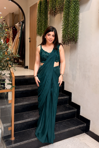 Ruvaya Hand Embroidered Drape Saree