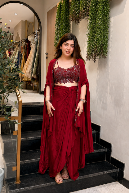 Rishani Hand Embroidered Three Piece Set