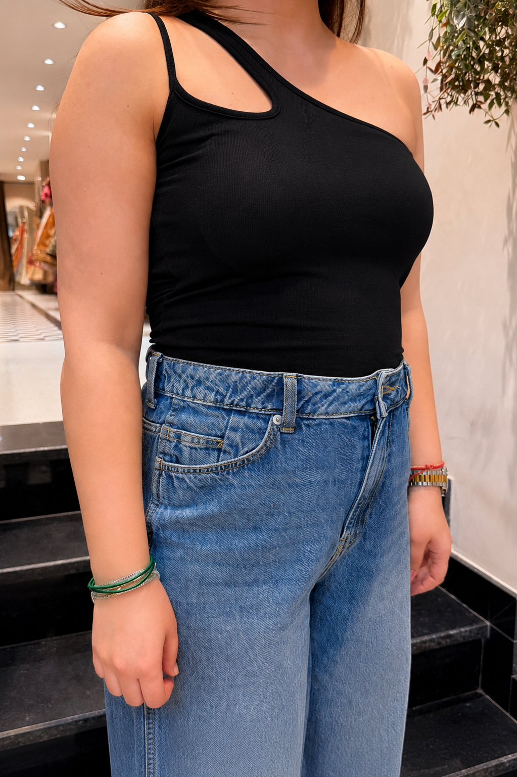 Althea One-Shoulder Inbuilt Bra Top