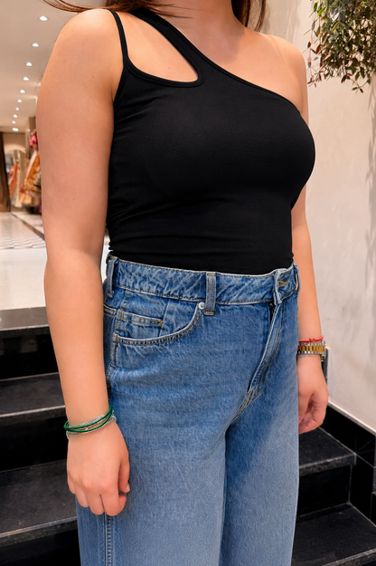 Althea One-Shoulder Inbuilt Bra Top